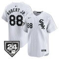 Men's Chicago White Sox 2024 Spring Training Patch Vapor Premier Limited Jersey - All Stitched - White, Luis Robert Jr.