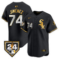 Men's Chicago White Sox 2024 Spring Training Patch Vapor Premier Limited Jersey - All Stitched - Black Gold, Eloy Jimenez