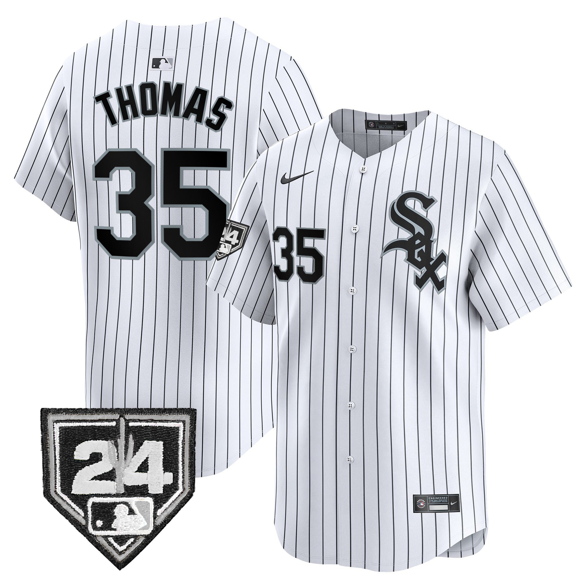 Men's Chicago White Sox 2024 Spring Training Patch Vapor Premier Limited Jersey - All Stitched - White, Frank Thomas