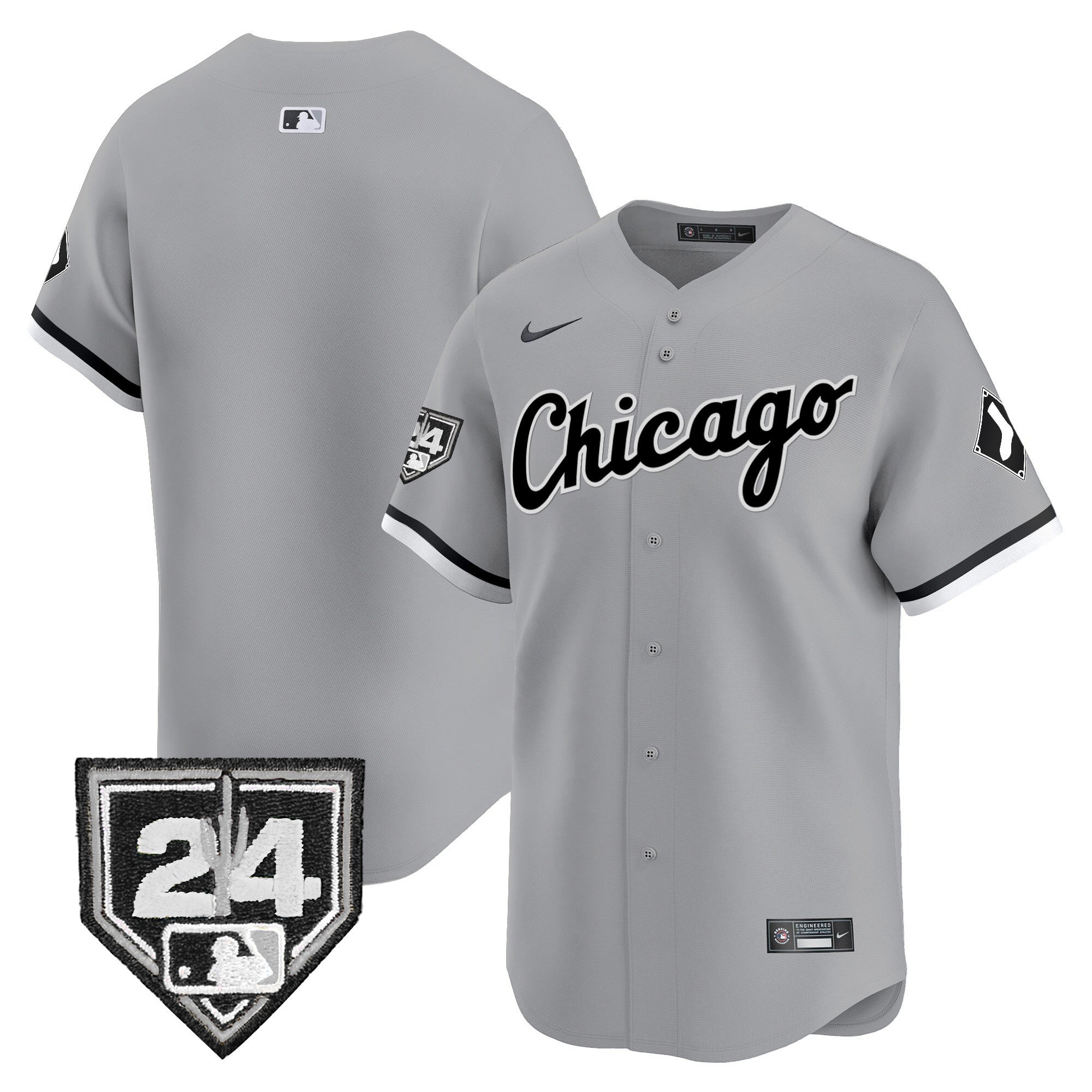 Men's Chicago White Sox 2024 Spring Training Patch Vapor Premier Limited Jersey - All Stitched - Gray, Team