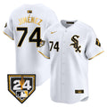 Men's Chicago White Sox 2024 Spring Training Patch Vapor Premier Limited Jersey - All Stitched - White Gold, Eloy Jimenez