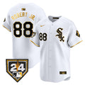 Men's Chicago White Sox 2024 Spring Training Patch Vapor Premier Limited Jersey - All Stitched - White Gold, Luis Robert Jr.