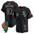 Men's Chicago White Sox Mexico Vapor Premier Limited Jersey - Illinois Patch - All Stitched - Black, Yoan Moncada
