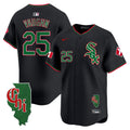 Men's Chicago White Sox Mexico Vapor Premier Limited Jersey - Illinois Patch - All Stitched - Black, Andrew Vaughn