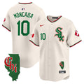 Men's Chicago White Sox Mexico Vapor Premier Limited Jersey - Illinois Patch - All Stitched - Cream, Yoan Moncada