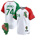 Men's Chicago White Sox Mexico Vapor Premier Limited Jersey - Illinois Patch - All Stitched - Alternate, Eloy Jimenez