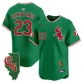Men's Chicago White Sox Mexico Vapor Premier Limited Jersey - Illinois Patch - All Stitched - Green, Andrew Benintendi