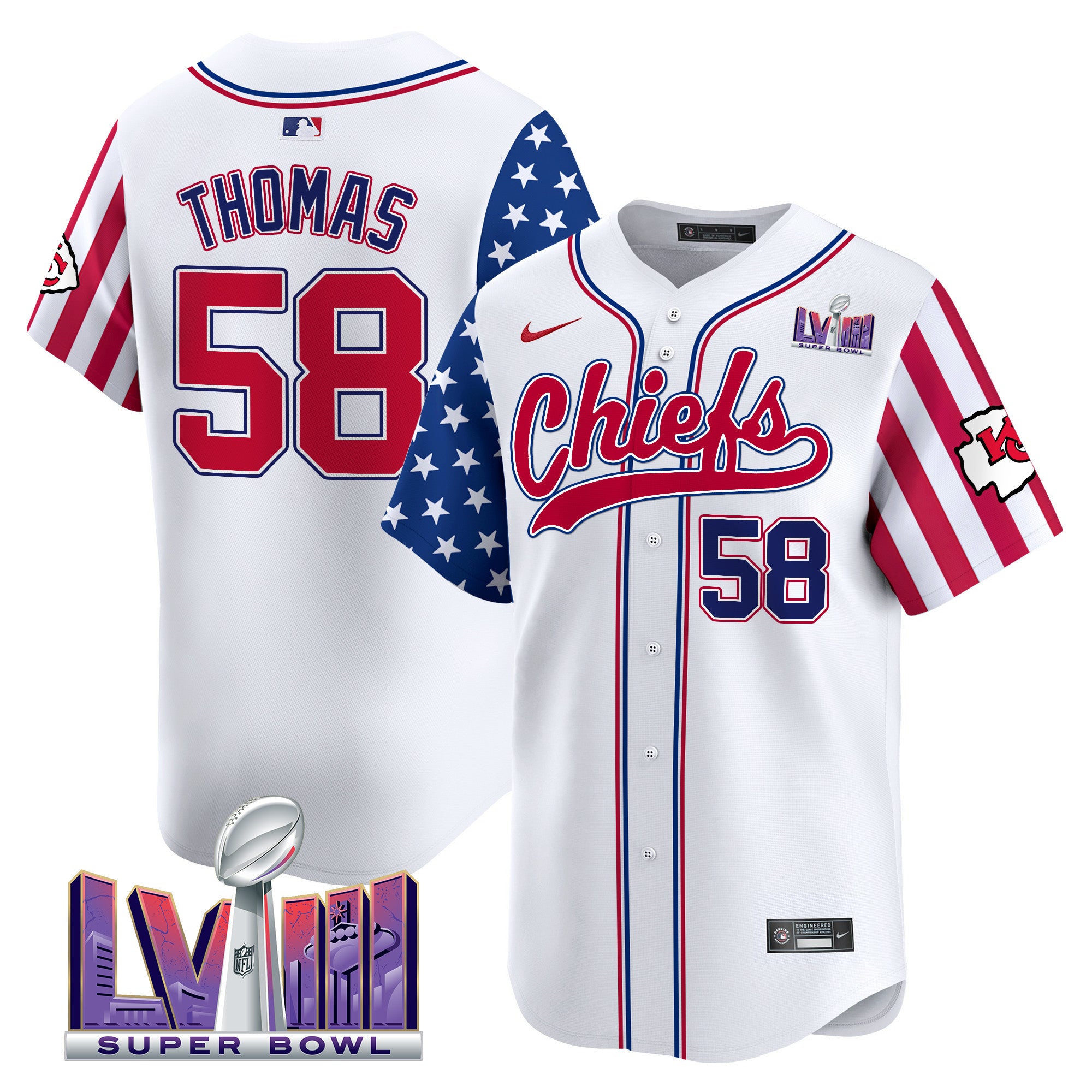 Men's Chiefs 2024 American Style Vapor Premier Limited Jersey - All Stitched - White, Derrick Thomas