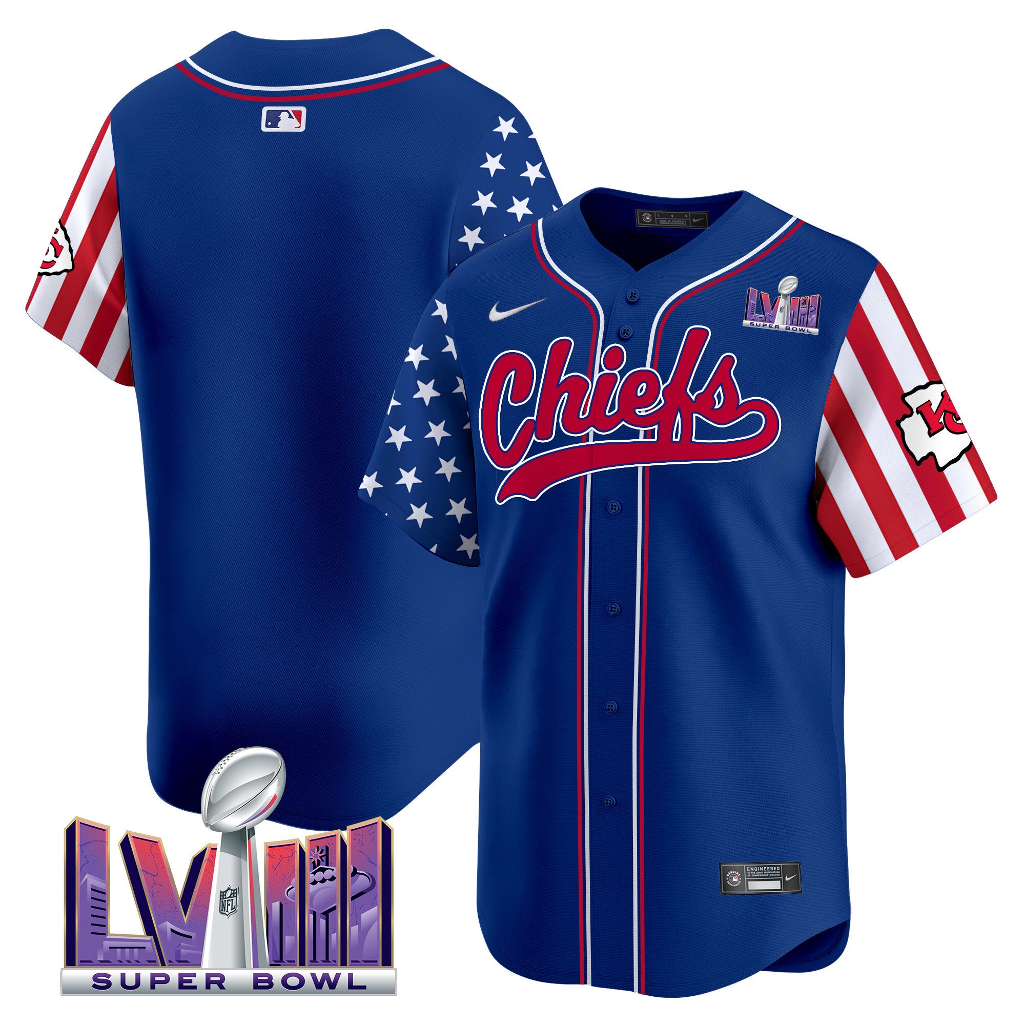 Men's Chiefs 2024 American Style Vapor Premier Limited Jersey - All Stitched - Royal, Team