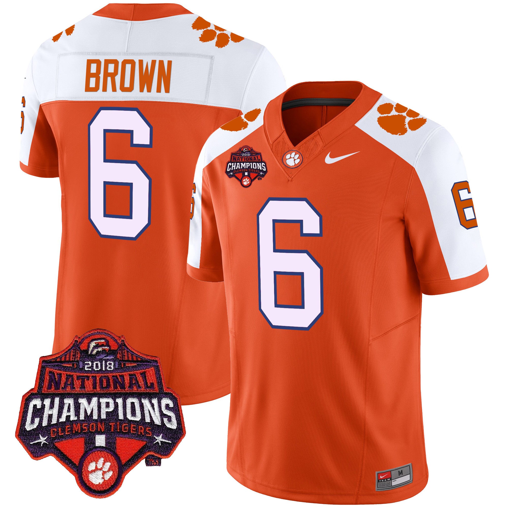 Men's Clemson Tigers Vapor Limited Jersey - All Stitched - Orange Alternate, Tyler Brown