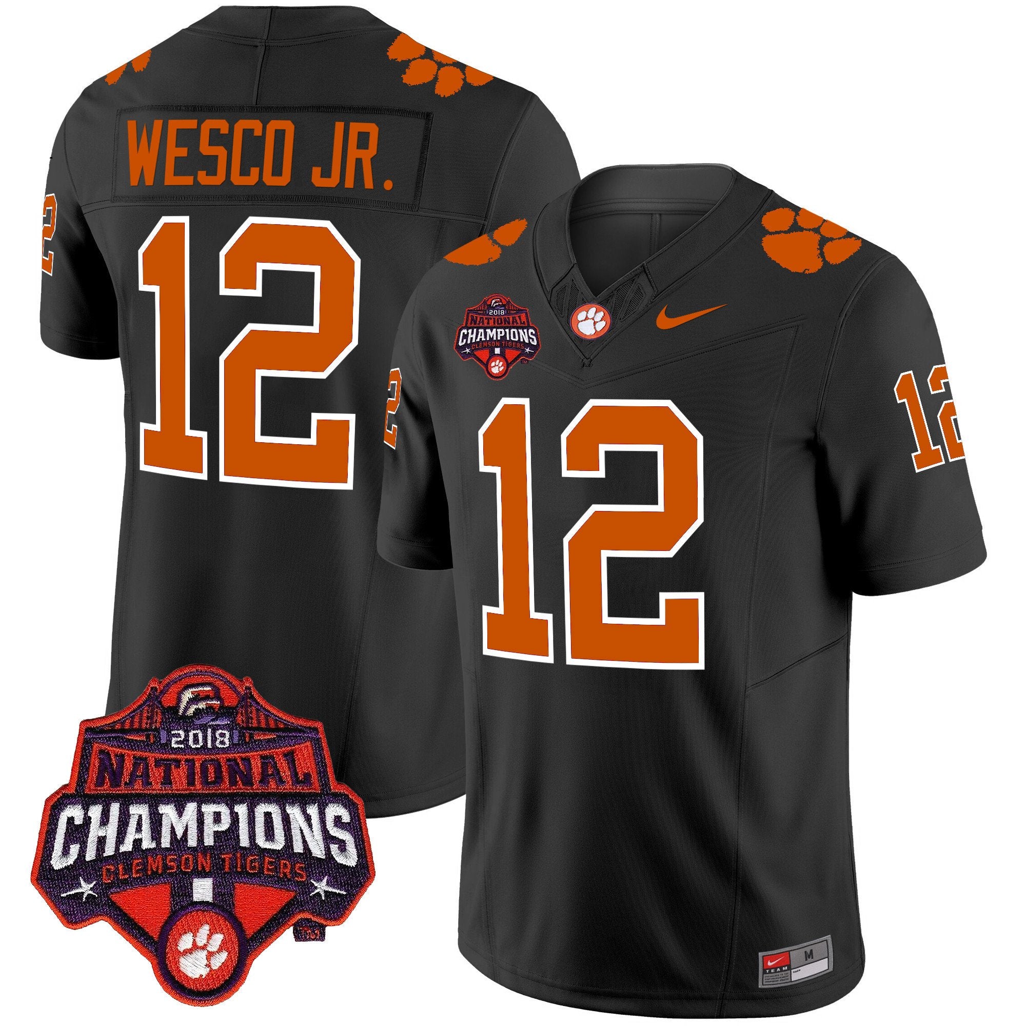 Men's Clemson Tigers Vapor Limited Jersey - All Stitched - Black, Bryant Wesco Jr.