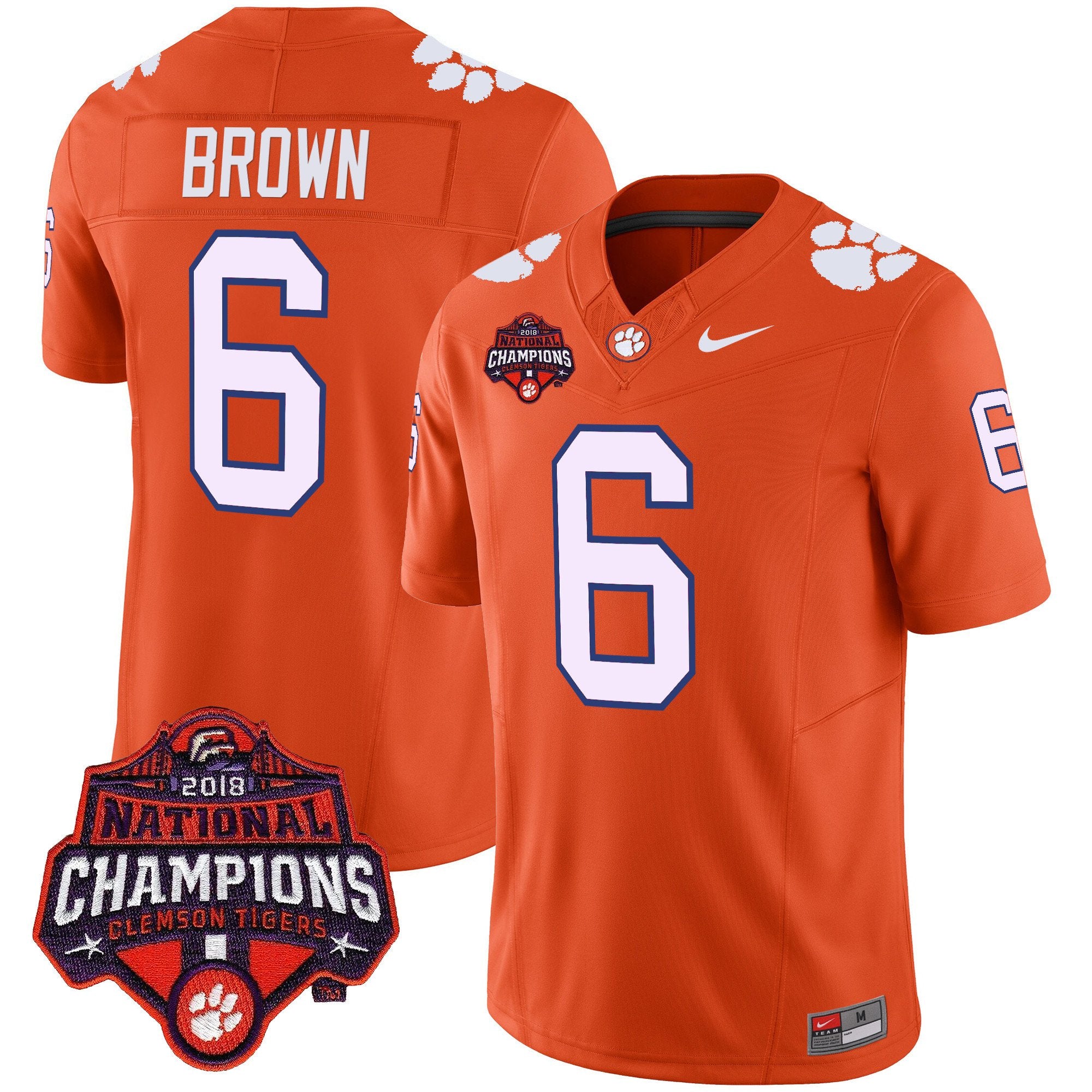 Men's Clemson Tigers Vapor Limited Jersey - All Stitched - Orange, Tyler Brown