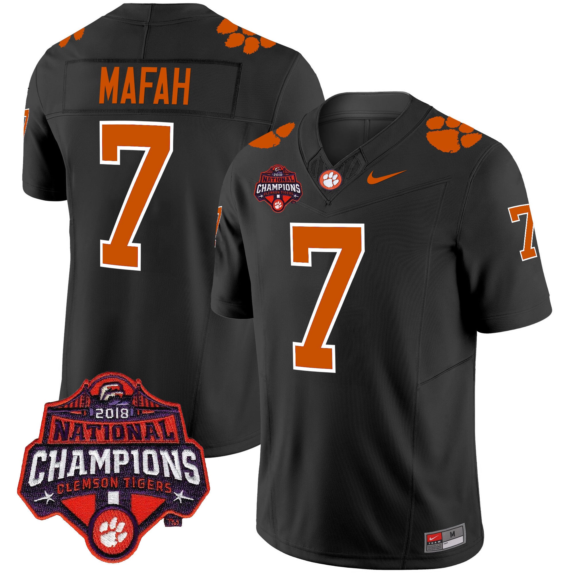 Men's Clemson Tigers Vapor Limited Jersey - All Stitched - Black, Phil Mafah