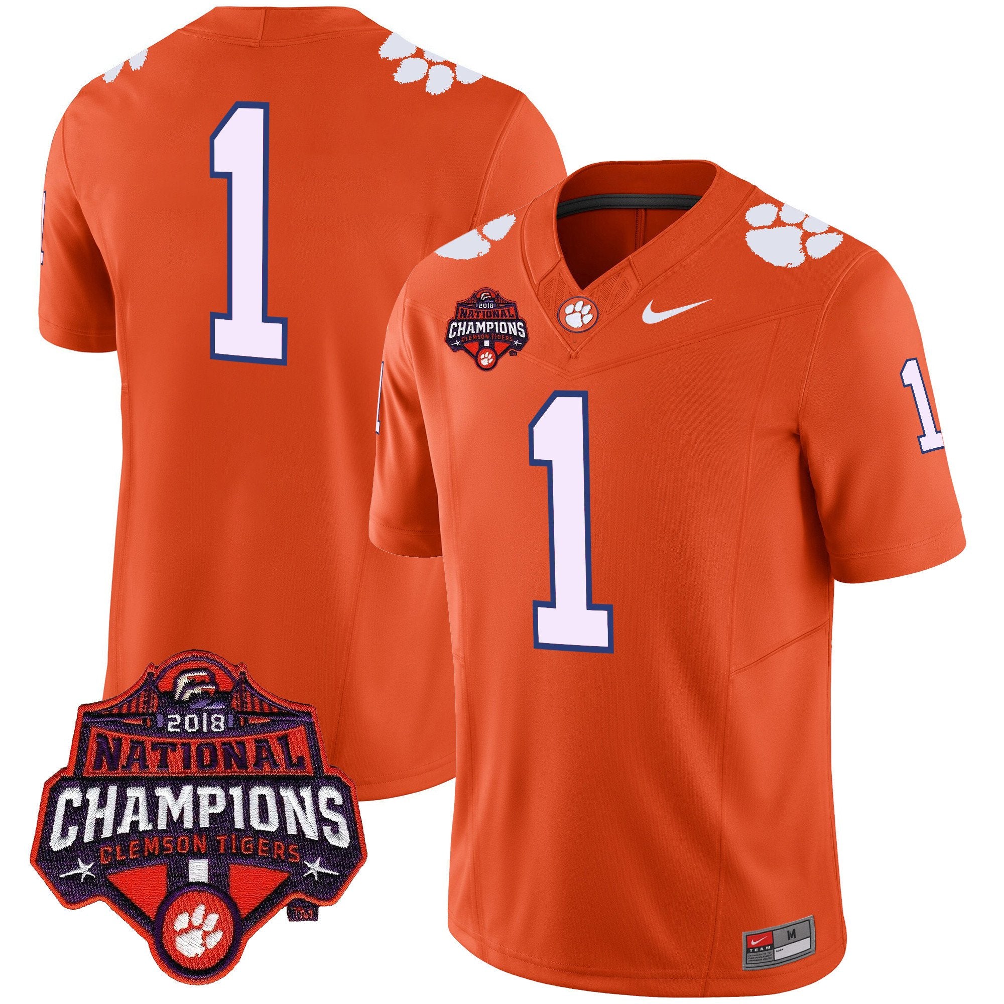Men's Clemson Tigers Vapor Limited Jersey - All Stitched - Orange, #1 Team