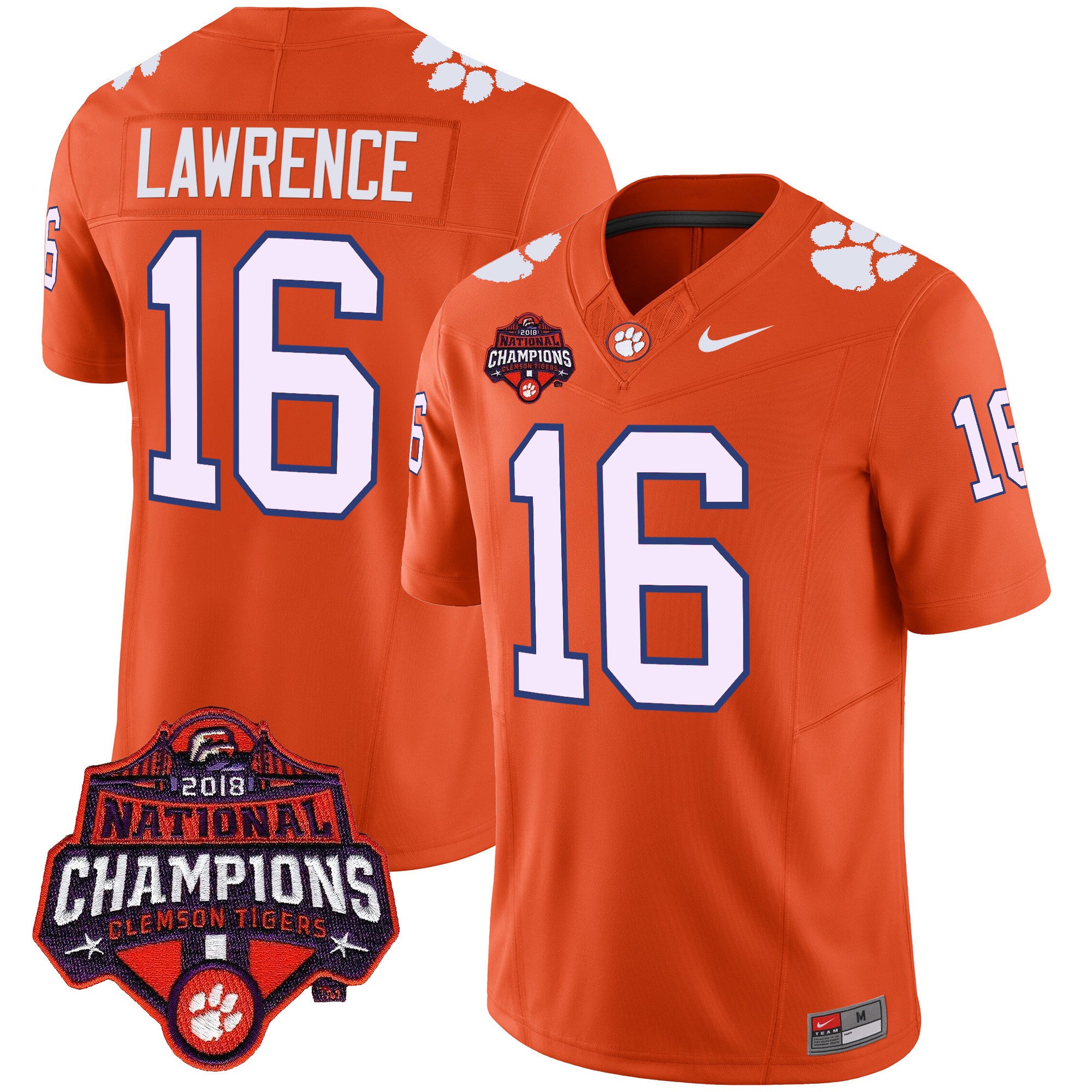 Men's Clemson Tigers Vapor Limited Jersey - All Stitched - Orange, Trevor Lawrence