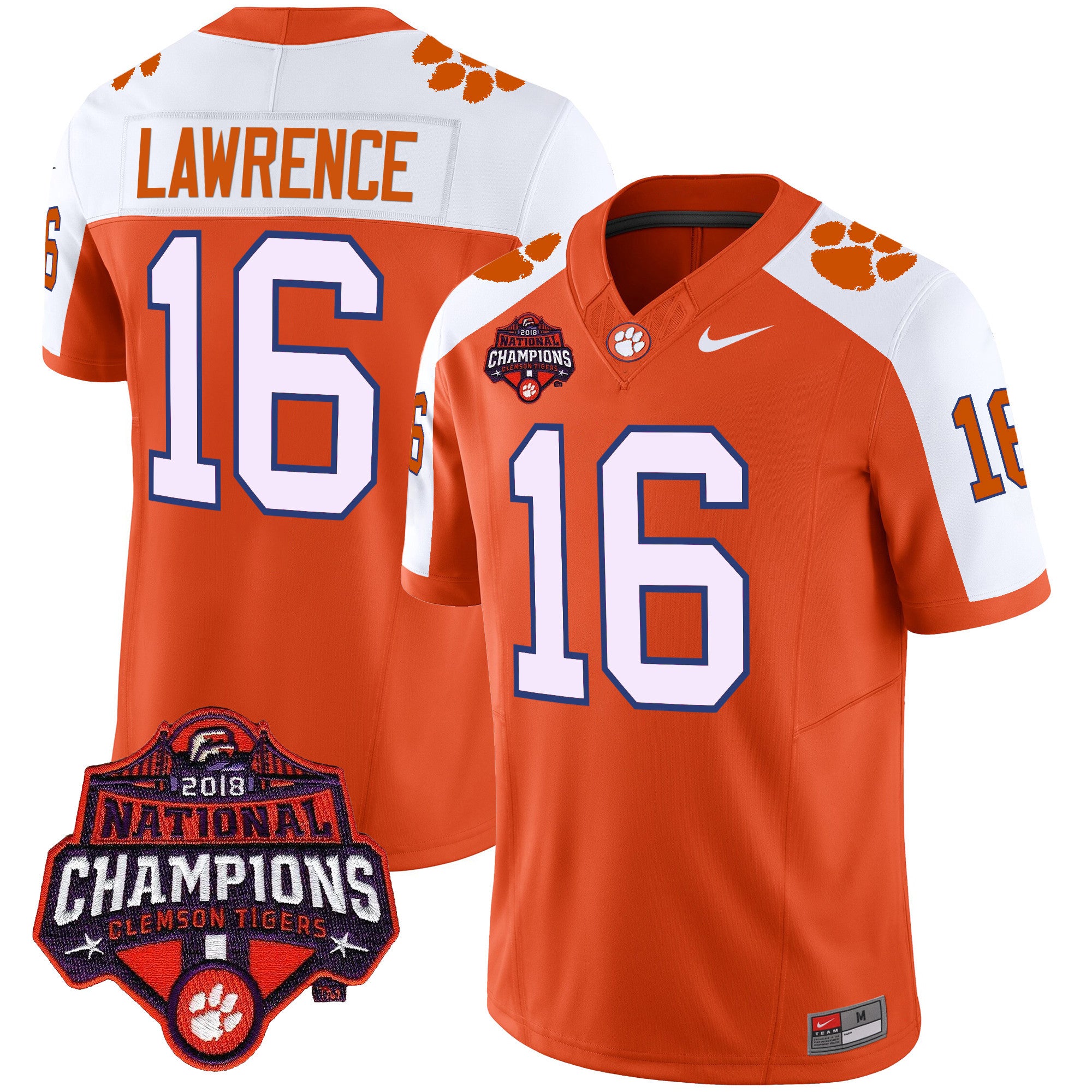 Men's Clemson Tigers Vapor Limited Jersey - All Stitched - Orange Alternate, Trevor Lawrence