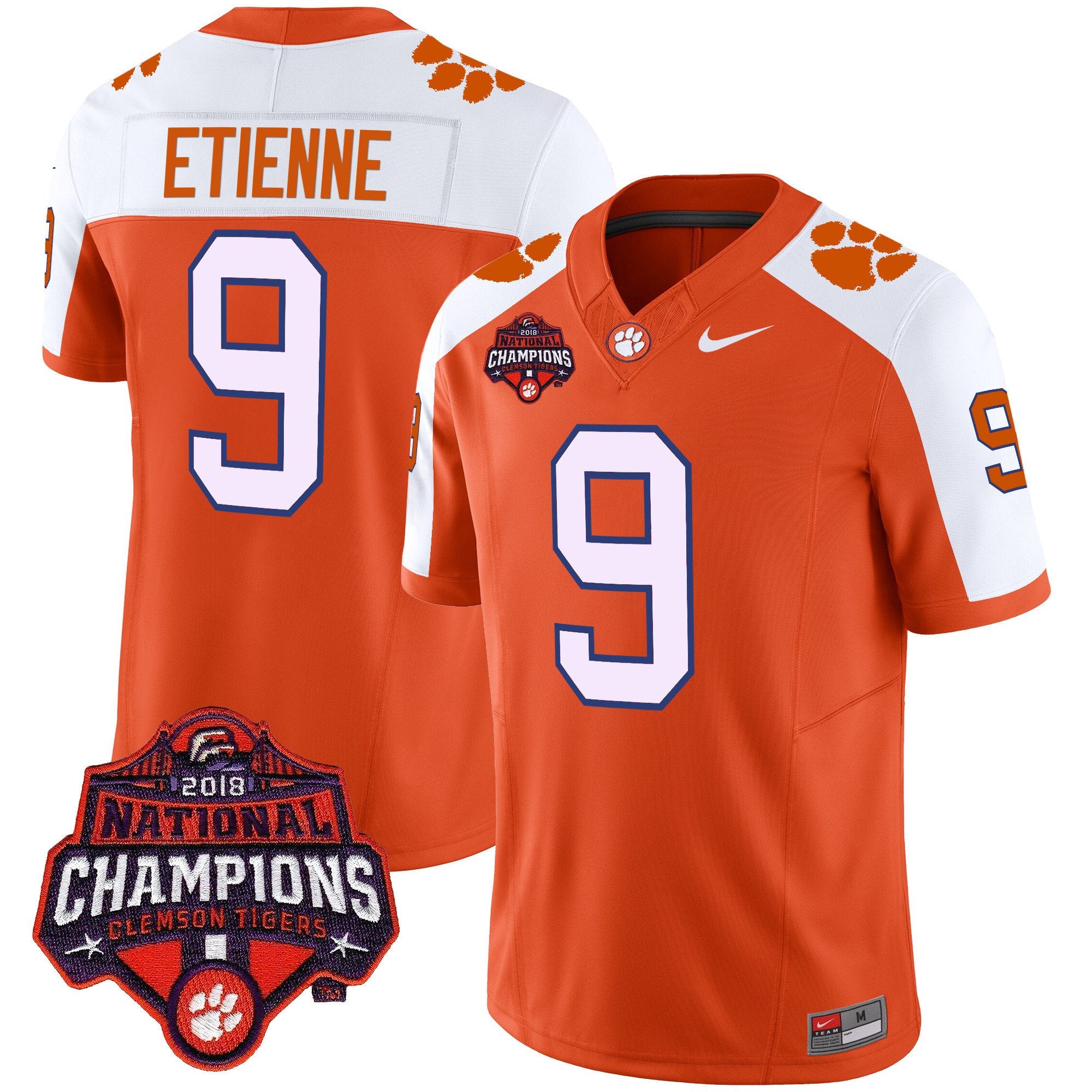 Men's Clemson Tigers Vapor Limited Jersey - All Stitched - Orange Alternate, Travis Etienne