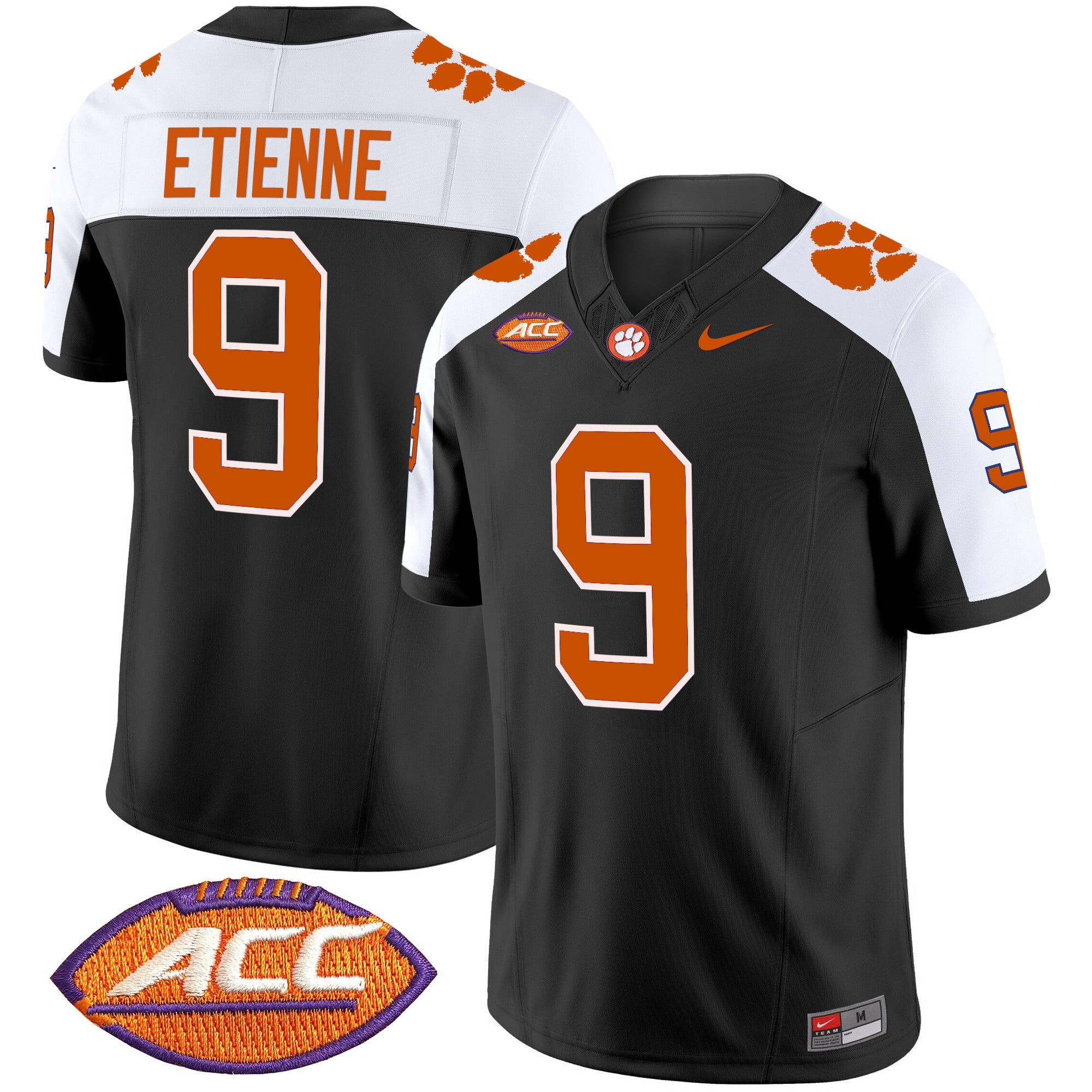Men's Clemson Tigers Vapor Limited Jersey V2 - All Stitched - Black Alternate, Travis Etienne