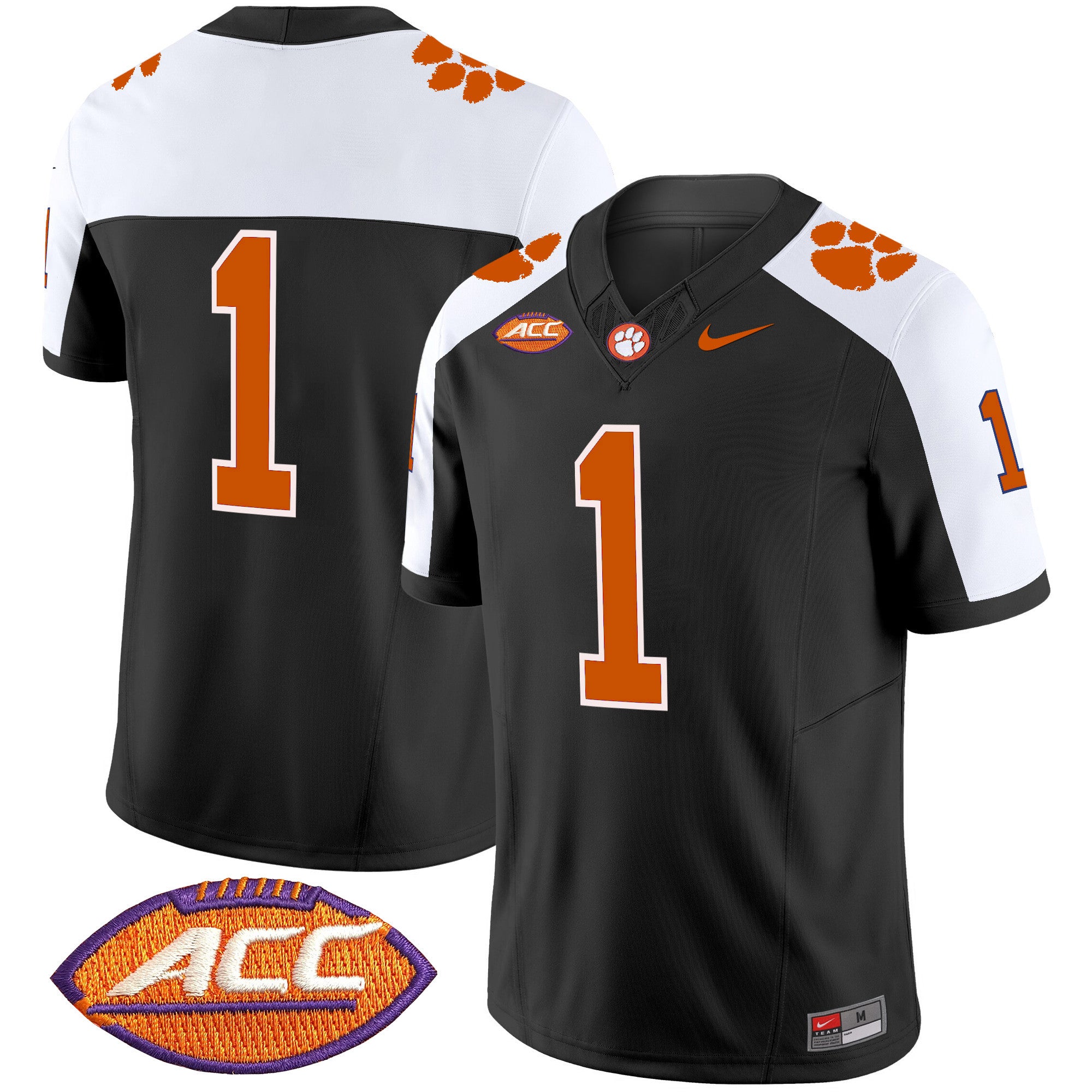 Men's Clemson Tigers Vapor Limited Jersey V2 - All Stitched - Black Alternate, #1 Team