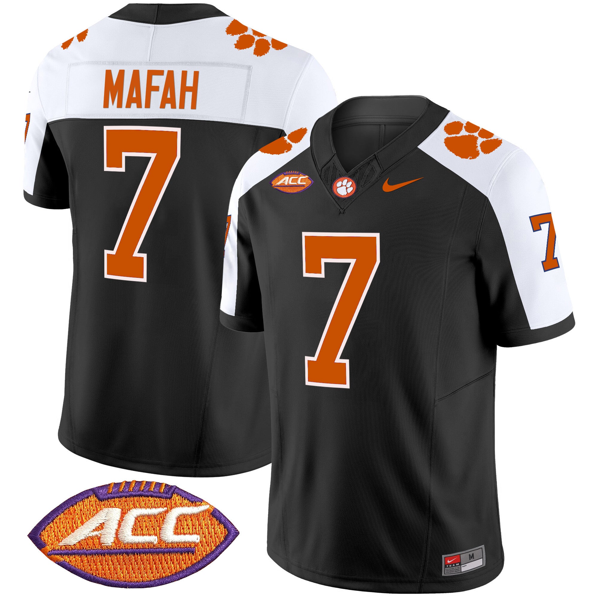 Men's Clemson Tigers Vapor Limited Jersey V2 - All Stitched - Black Alternate, Phil Mafah