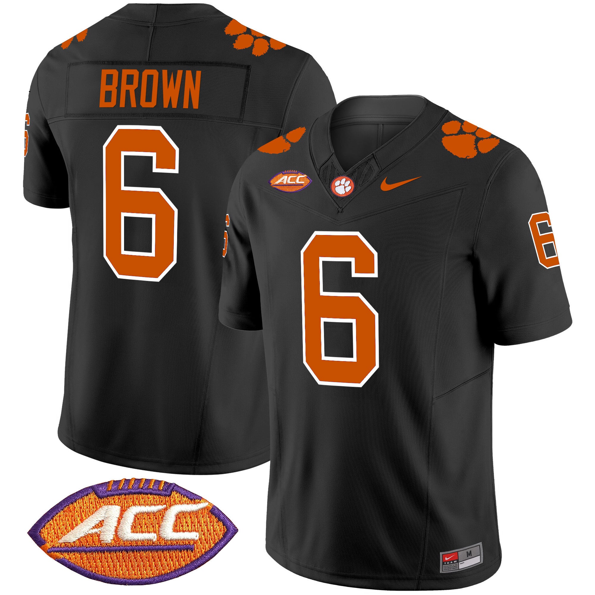 Men's Clemson Tigers Vapor Limited Jersey V2 - All Stitched - Black, Tyler Brown