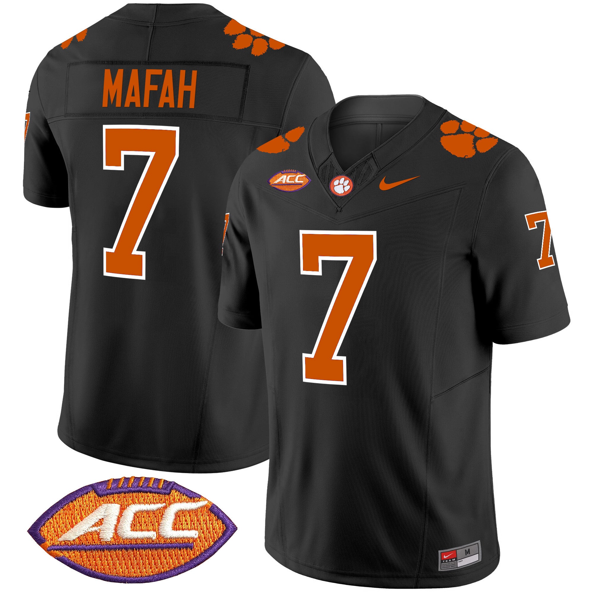 Men's Clemson Tigers Vapor Limited Jersey V2 - All Stitched - Black, Phil Mafah