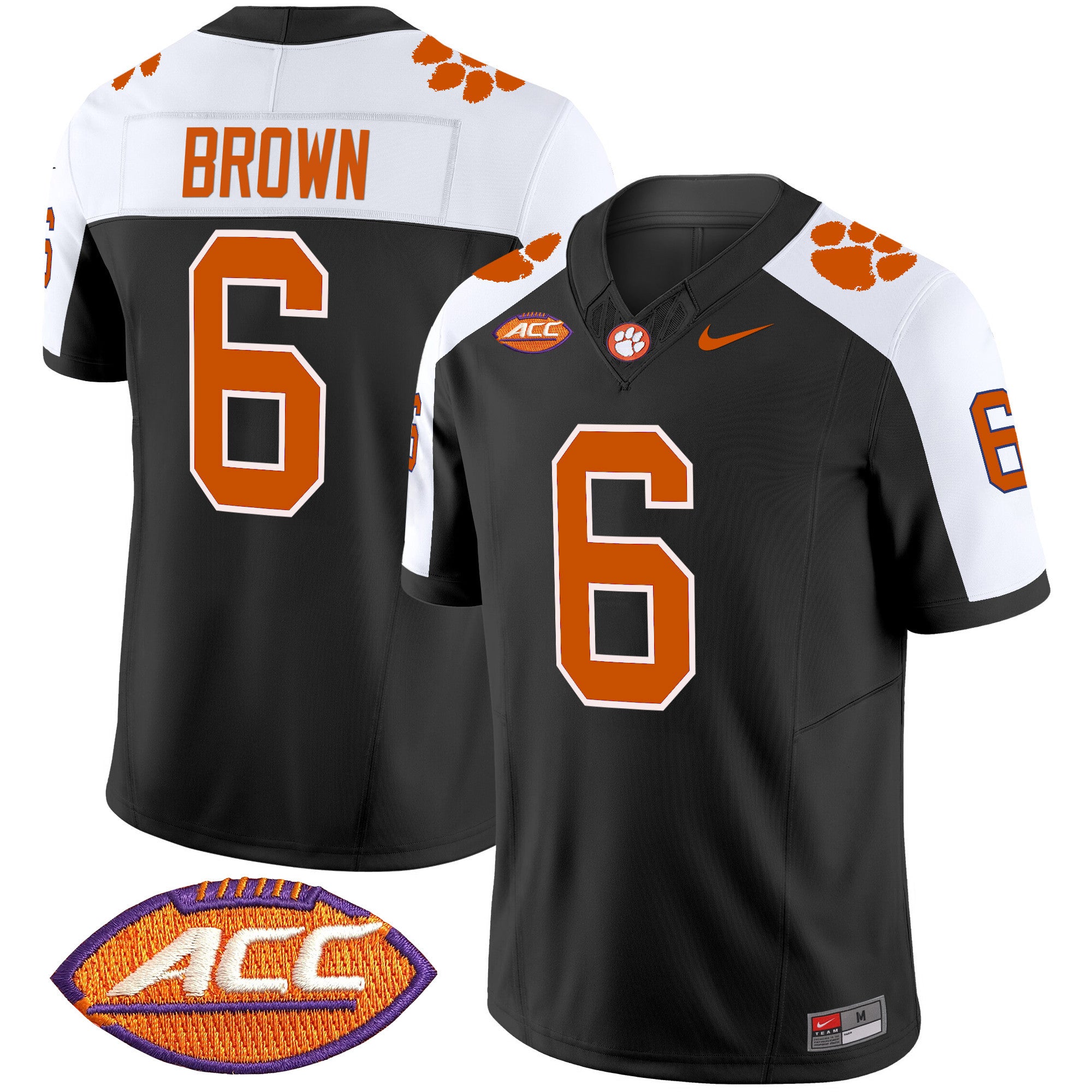 Men's Clemson Tigers Vapor Limited Jersey V2 - All Stitched - Black Alternate, Tyler Brown