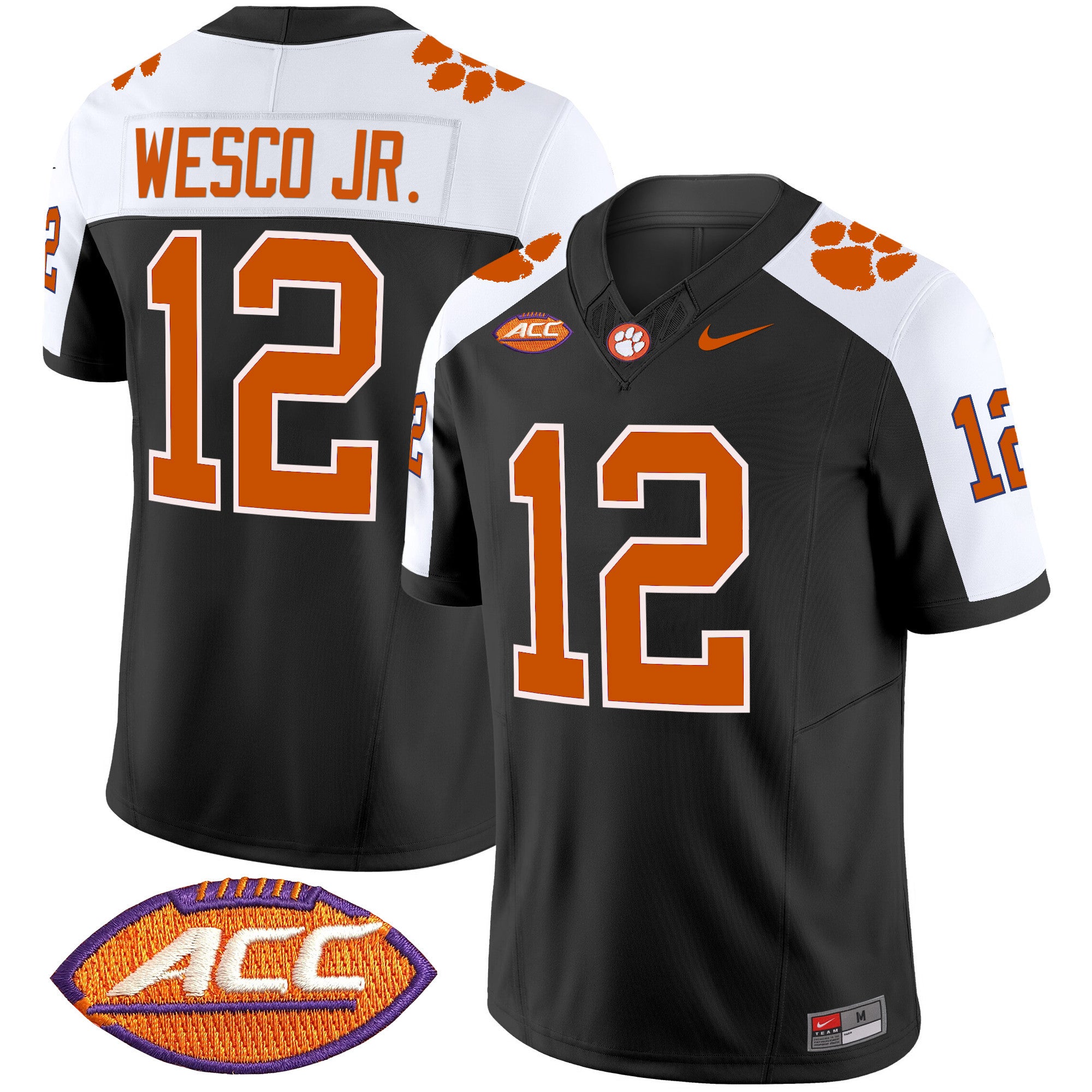 Men's Clemson Tigers Vapor Limited Jersey V2 - All Stitched - Black Alternate, Bryant Wesco Jr.
