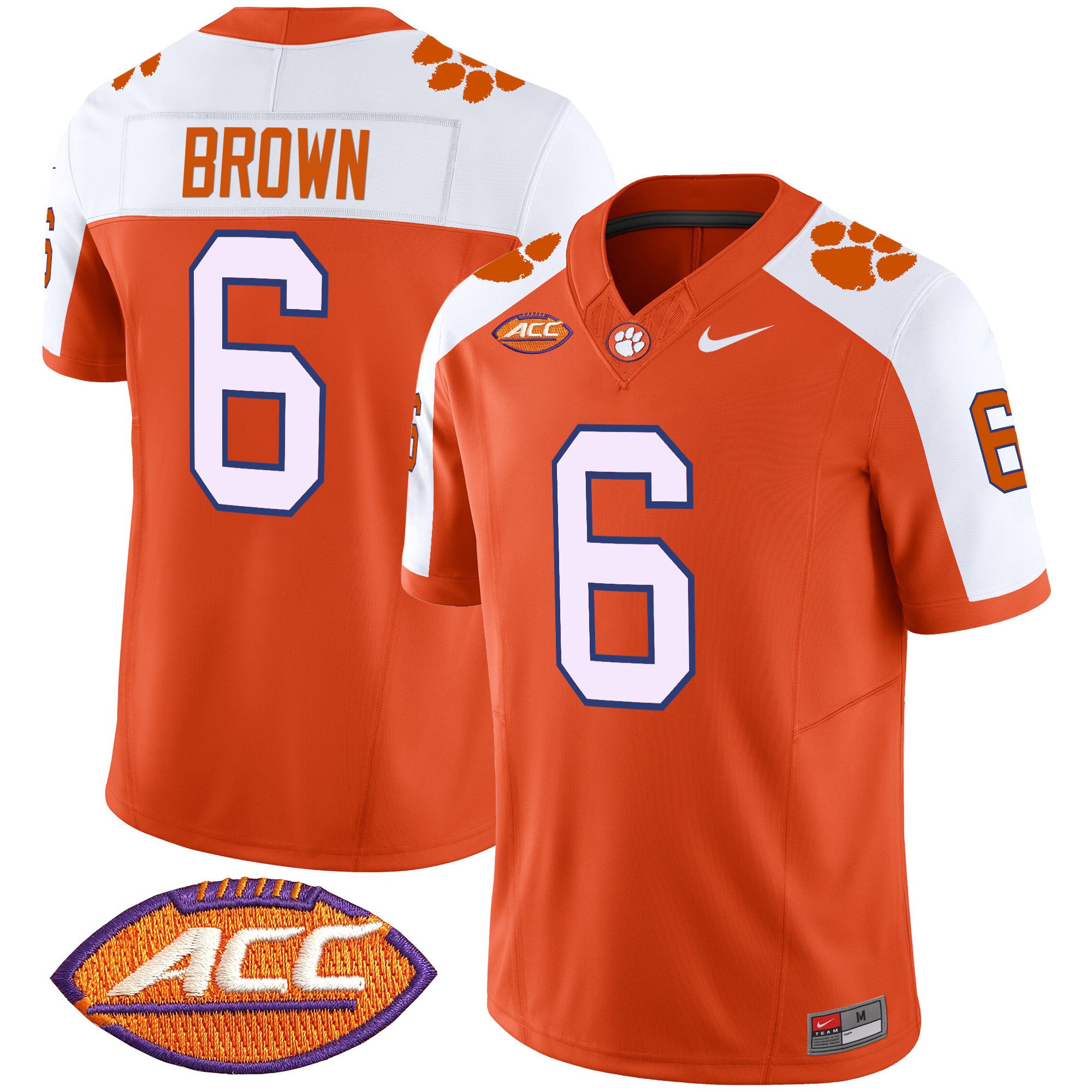 Men's Clemson Tigers Vapor Limited Jersey V2 - All Stitched - Orange Alternate, Tyler Brown