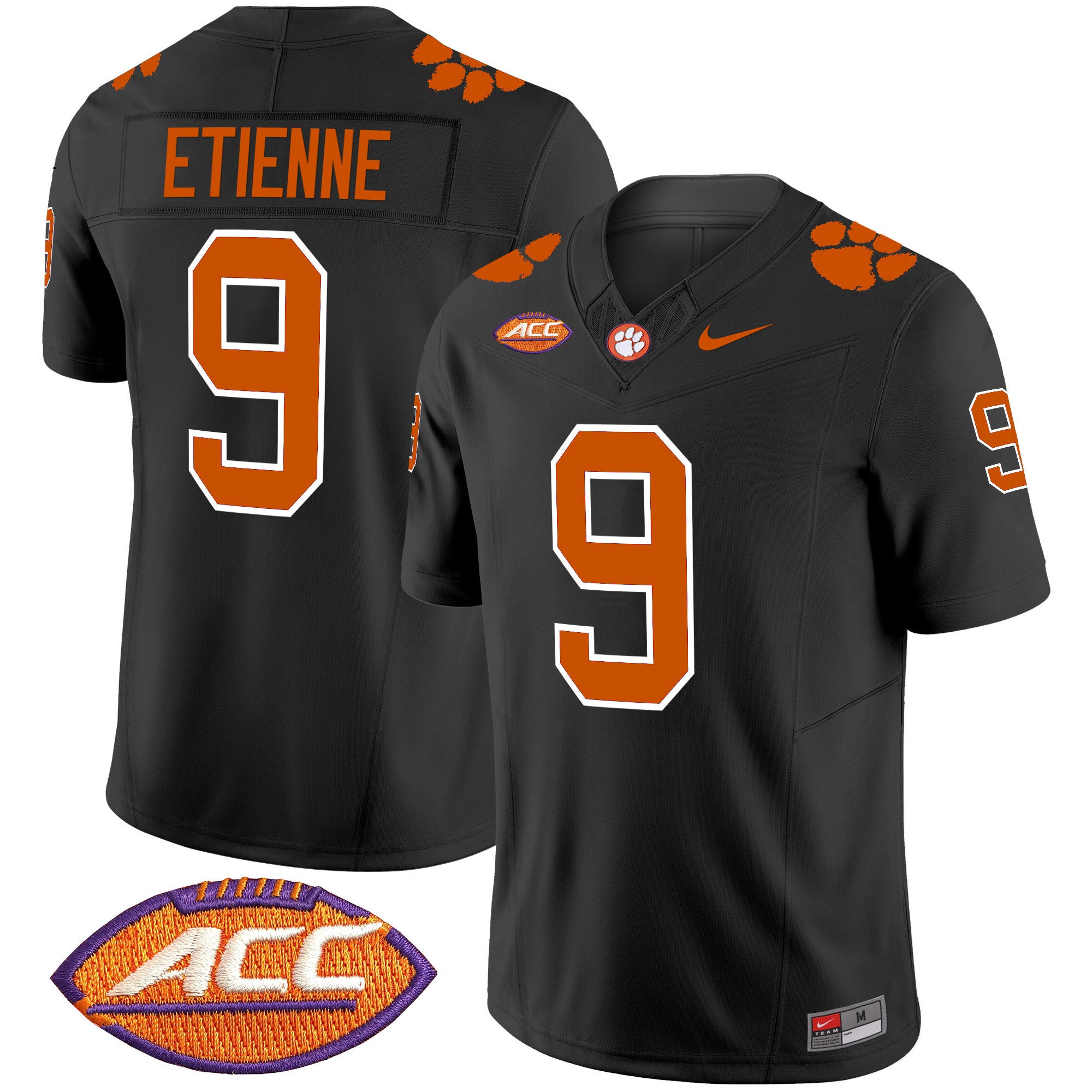 Men's Clemson Tigers Vapor Limited Jersey V2 - All Stitched - Black, Travis Etienne