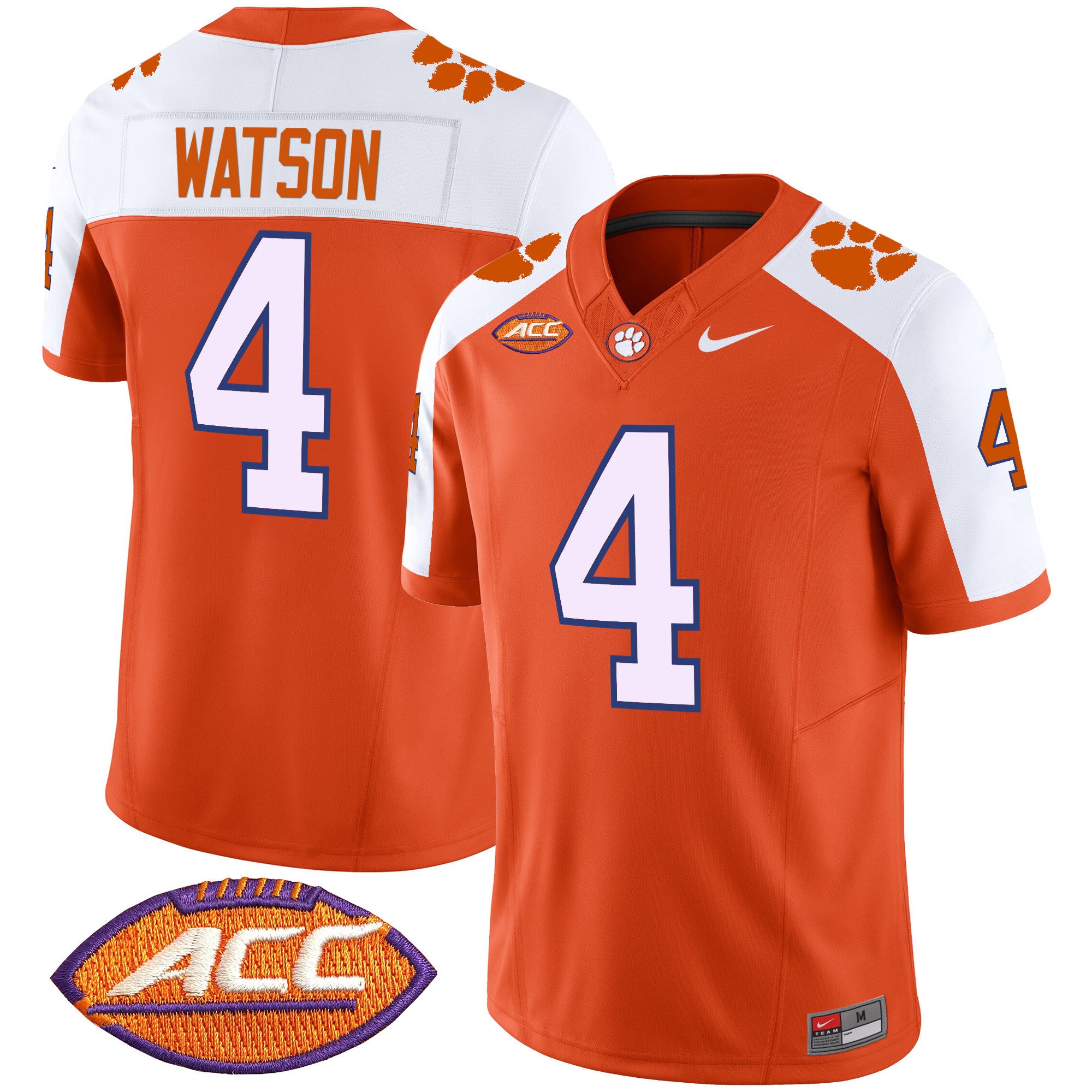 Men's Clemson Tigers Vapor Limited Jersey V2 - All Stitched - Orange Alternate, Deshaun Watson