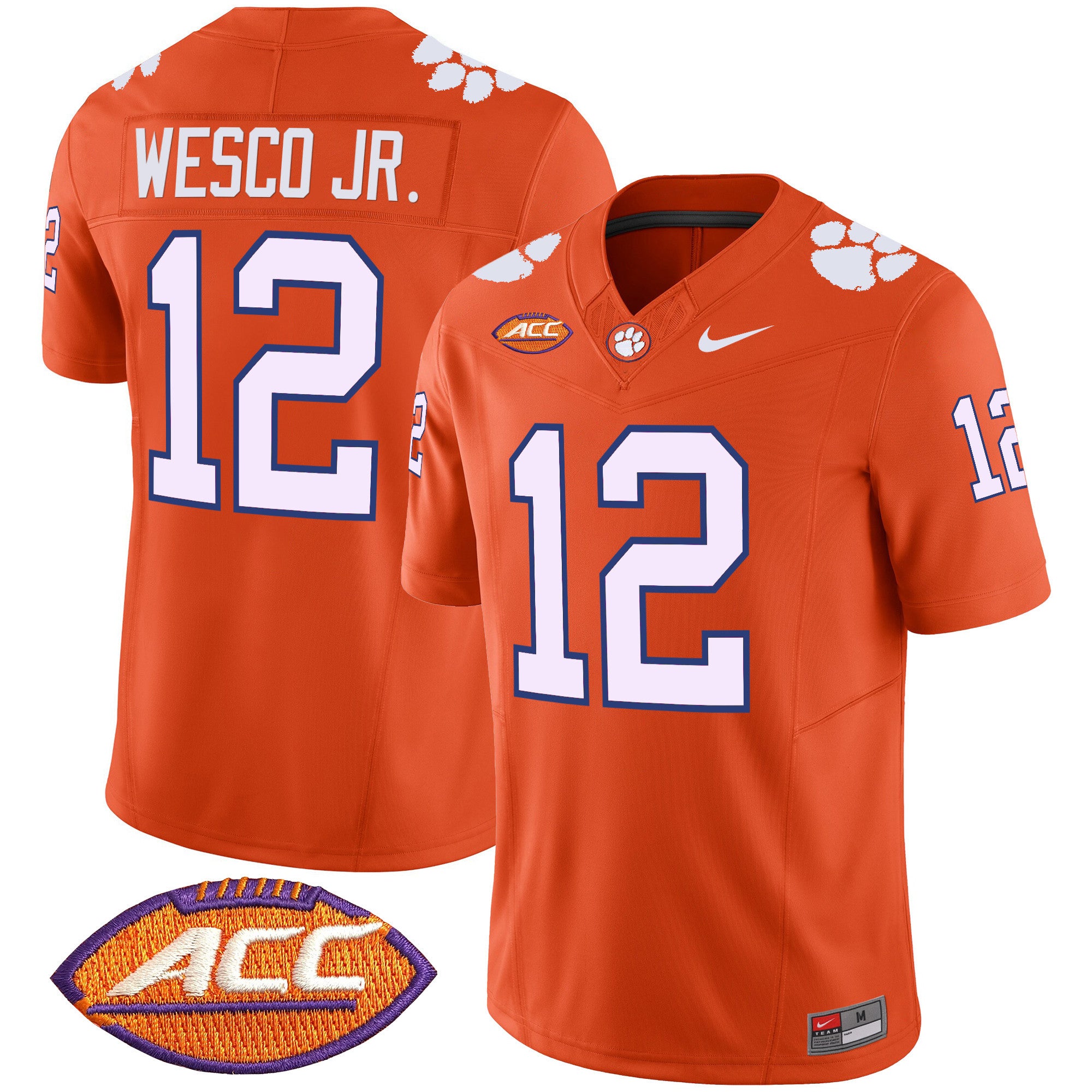 Men's Clemson Tigers Vapor Limited Jersey V2 - All Stitched - Orange, Bryant Wesco Jr.