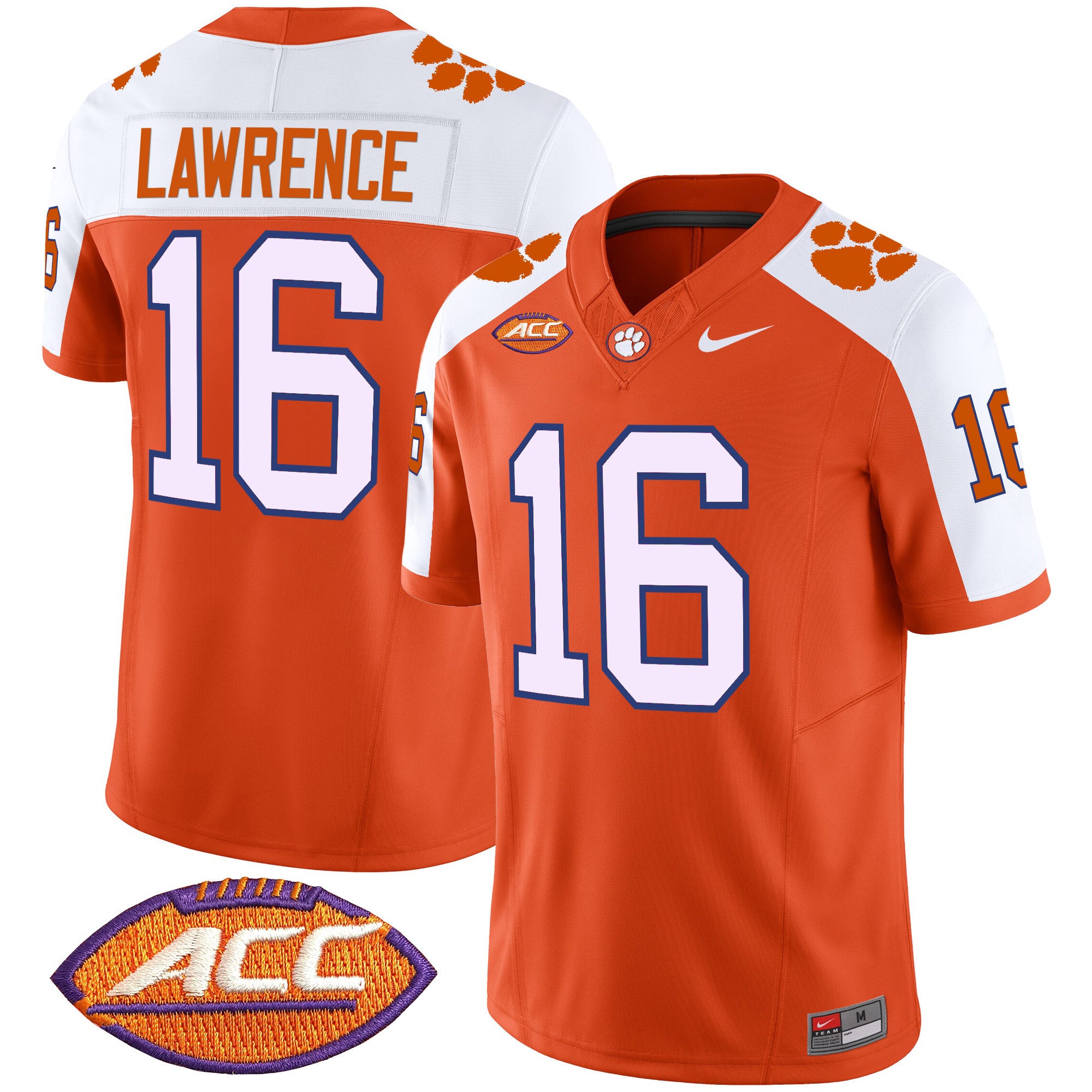 Men's Clemson Tigers Vapor Limited Jersey V2 - All Stitched - Orange Alternate, Trevor Lawrence