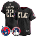 Men's Cleveland Guardians Larry Doby Patch City Connect Vapor Premier Limited Jersey - All Stitched - Black, Josh Naylor