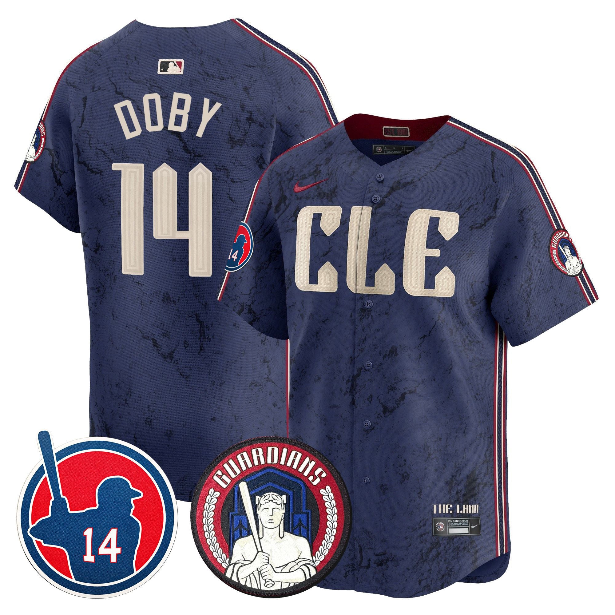 Men's Cleveland Guardians Larry Doby Patch City Connect Vapor Premier Limited Jersey - All Stitched - City Connect, Larry Doby