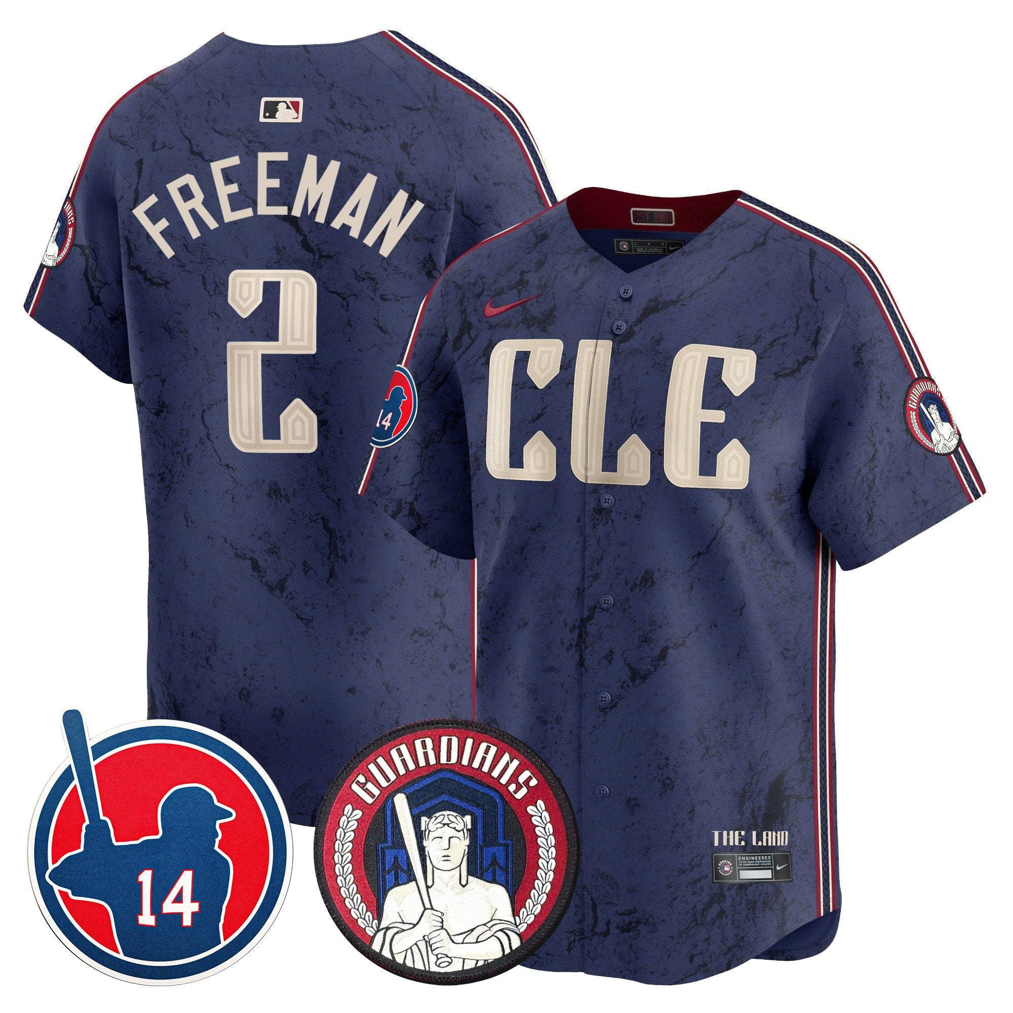 Men's Cleveland Guardians Larry Doby Patch City Connect Vapor Premier Limited Jersey - All Stitched - City Connect, Tyler Freeman