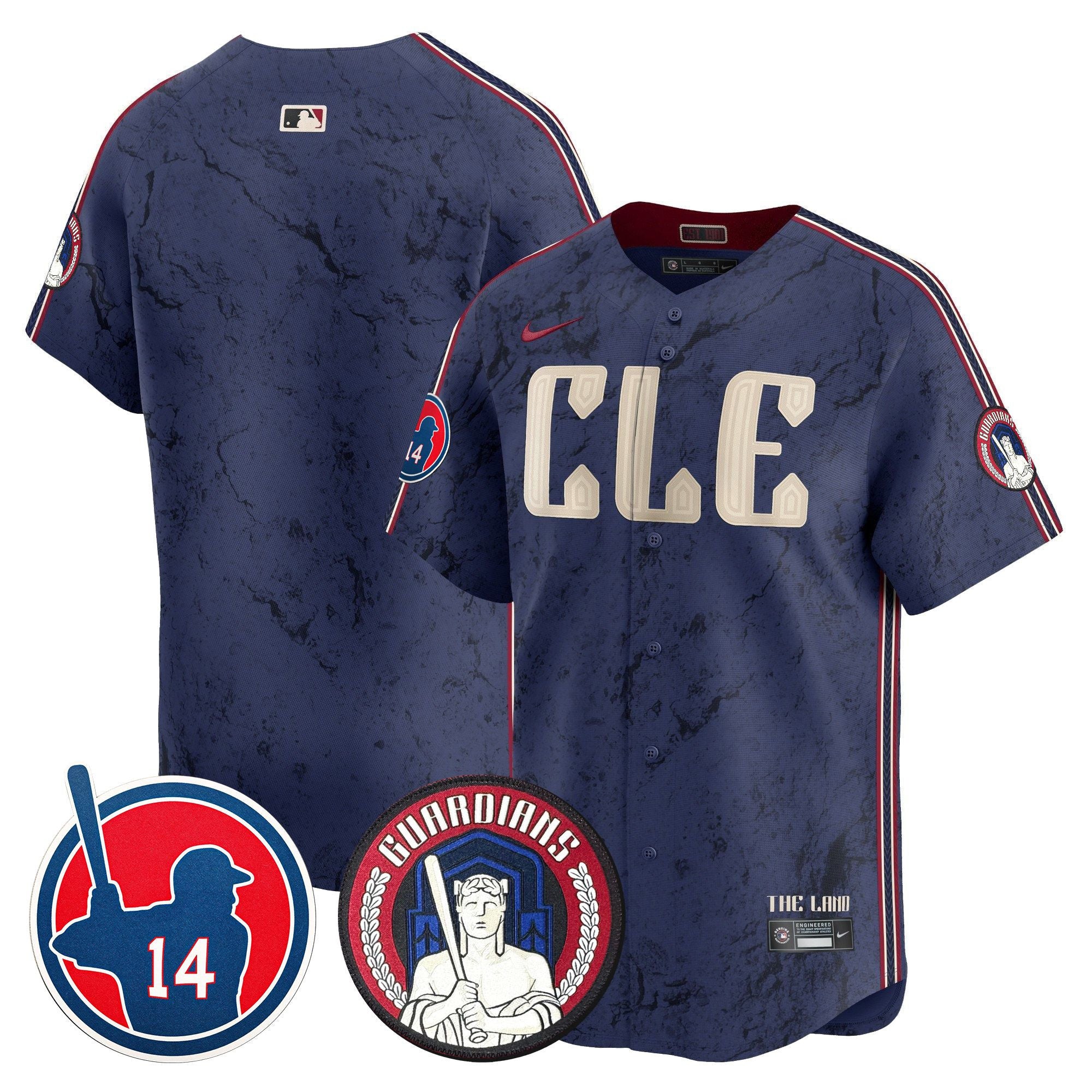 Men's Cleveland Guardians Larry Doby Patch City Connect Vapor Premier Limited Jersey - All Stitched - City Connect, Team