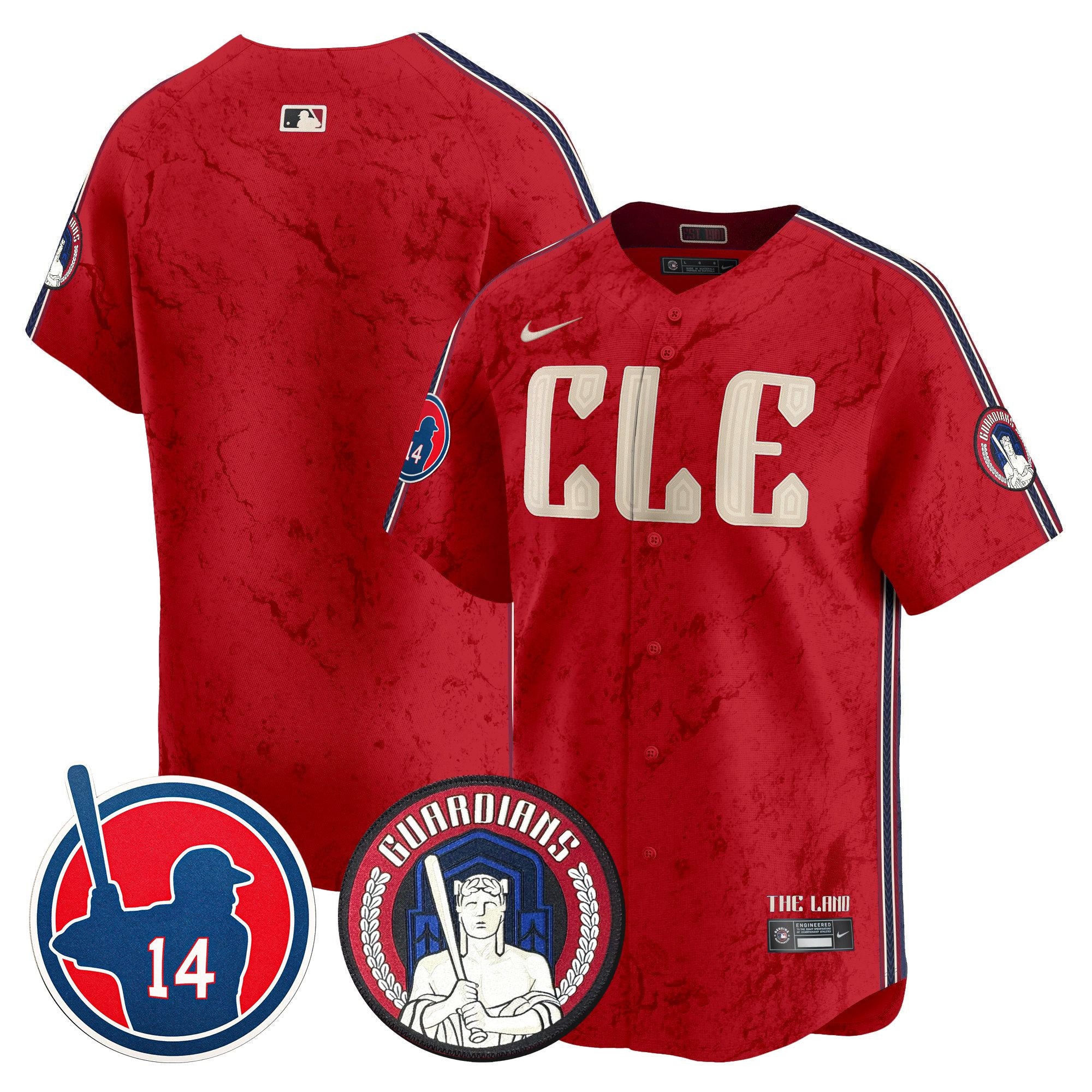 Men's Cleveland Guardians Larry Doby Patch City Connect Vapor Premier Limited Jersey - All Stitched - Red, Team