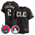 Men's Cleveland Guardians Larry Doby Patch City Connect Vapor Premier Limited Jersey - All Stitched - Black, Tyler Freeman