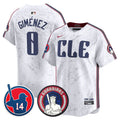 Men's Cleveland Guardians Larry Doby Patch City Connect Vapor Premier Limited Jersey - All Stitched - White, Andres Gimenez