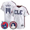 Men's Cleveland Guardians Larry Doby Patch City Connect Vapor Premier Limited Jersey - All Stitched - White, Larry Doby