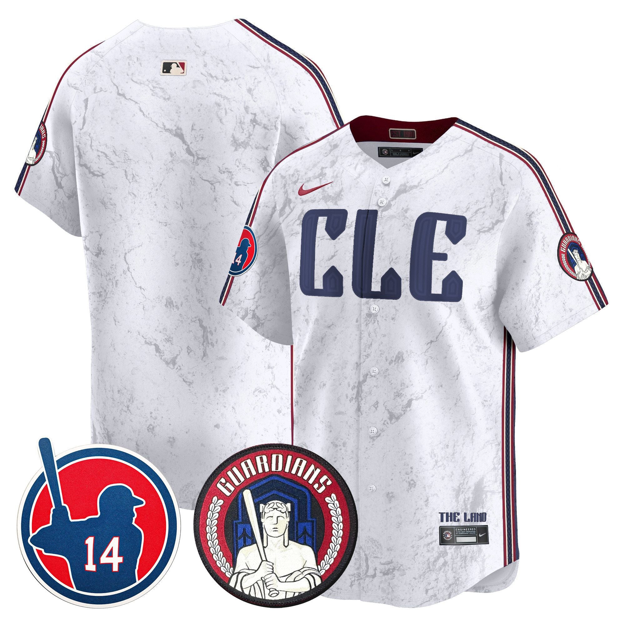 Men's Cleveland Guardians Larry Doby Patch City Connect Vapor Premier Limited Jersey - All Stitched - White, Team