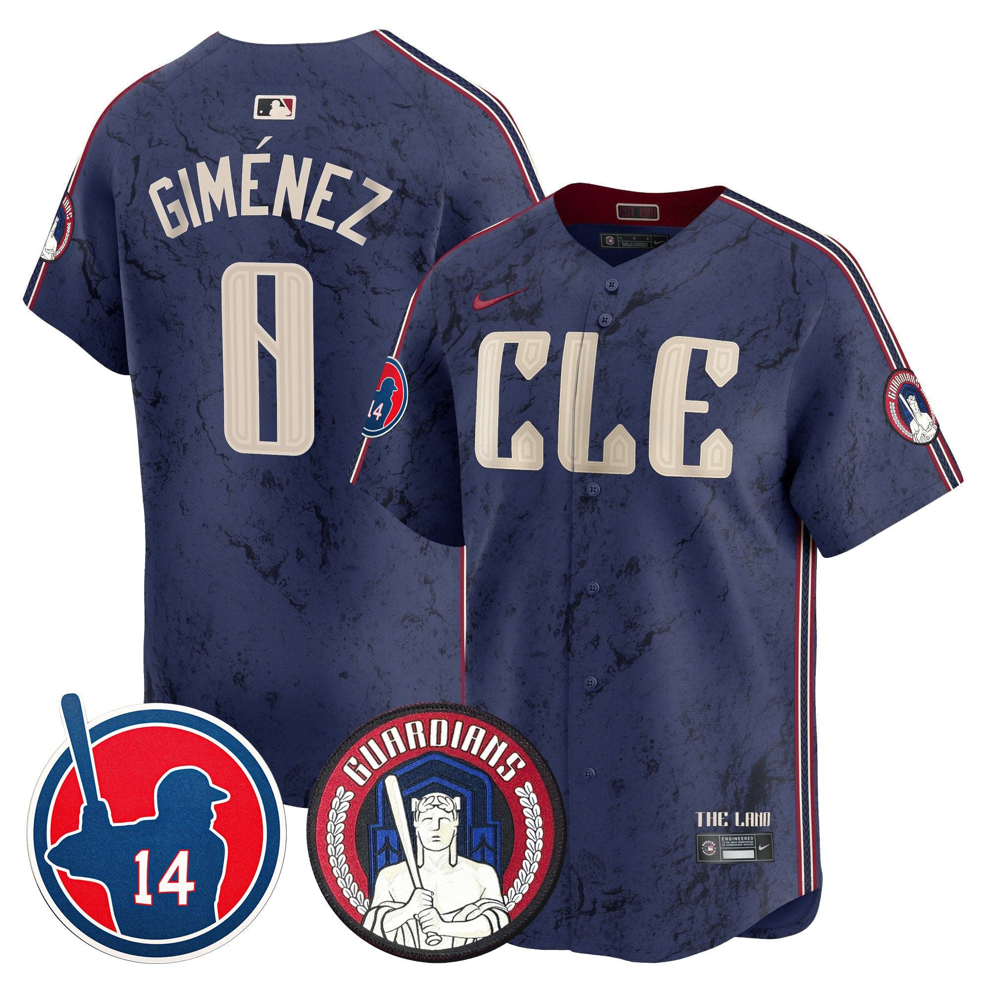 Men's Cleveland Guardians Larry Doby Patch City Connect Vapor Premier Limited Jersey - All Stitched - City Connect, Andres Gimenez