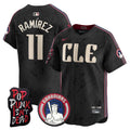 Men's Cleveland Guardians MGK Patch Vapor Premier Limited Jersey - All Stitched - Black, José Ramírez