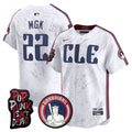 Men's Cleveland Guardians MGK Patch Vapor Premier Limited Jersey - All Stitched - White, MGK