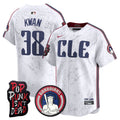 Men's Cleveland Guardians MGK Patch Vapor Premier Limited Jersey - All Stitched - White, Steven Kwan
