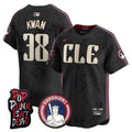 Men's Cleveland Guardians MGK Patch Vapor Premier Limited Jersey - All Stitched - Black, Steven Kwan