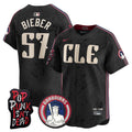 Men's Cleveland Guardians MGK Patch Vapor Premier Limited Jersey - All Stitched - Black, Shane Bieber