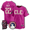 Men's Cleveland Guardians MGK Patch Vapor Premier Limited Jersey - All Stitched - Pink, MGK