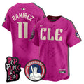 Men's Cleveland Guardians MGK Patch Vapor Premier Limited Jersey - All Stitched - Pink, José Ramírez